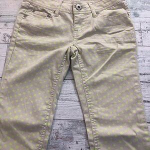 SO Tan and Neon Polka Dot Skinny Jeans Size 0